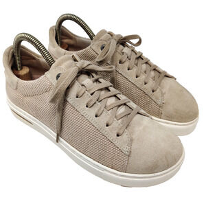 Birkenstock Bend Low Canvas Suede Sneaker Womens Size 7-7.5 EU 38 Sandcastle
